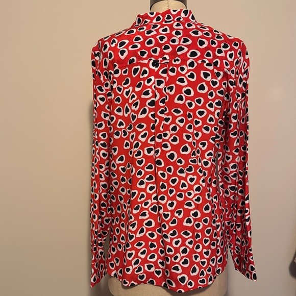 J Crew Classic-fit boy shirt in silk heart print size 10 - Picture 6 of 8